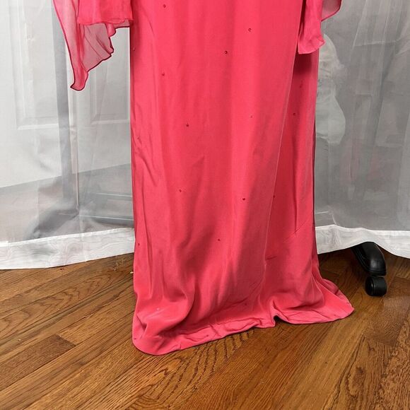 Vintage Gilar Evening wear pink embellished formal maxi dress 10 sequin prom - Picture 7 of 15